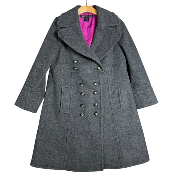 Marc by Marc Jacobs XS Gray Wool Oversized Pea Coat Gossip girl Y2k WHIMSICAL